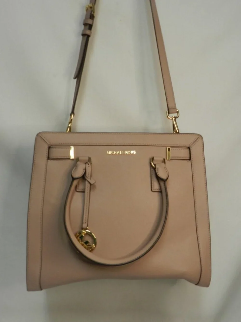 Michael Kors Dillon Fawn Leather Large Satchel Crossbody bag purse convertible